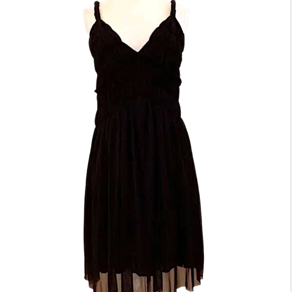 Basil & Maude Flowy Gathered Semi-Sheer Greek Tulle Dress (Stretchy) Size Small